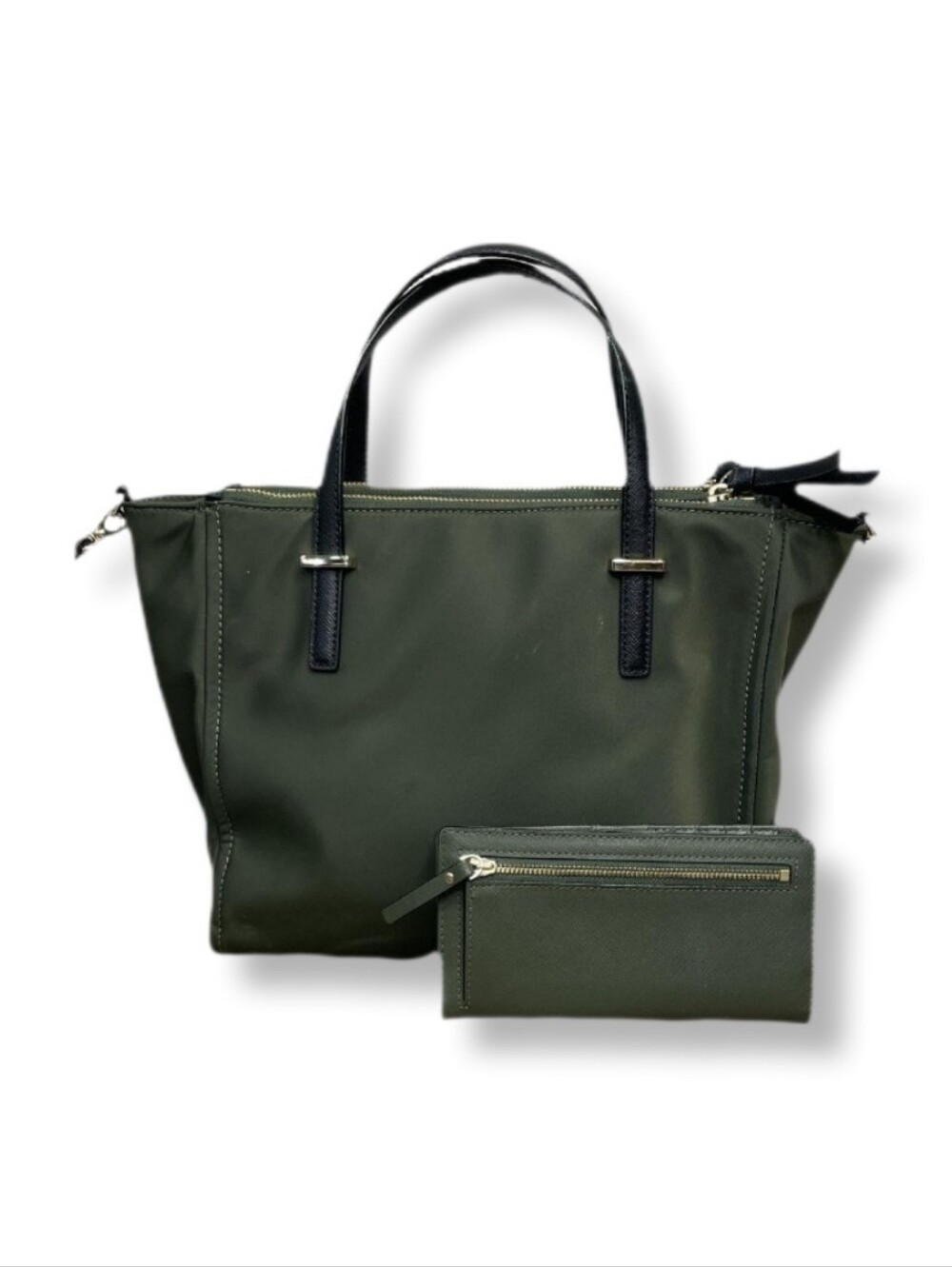 kate spade Olive Green Nylon Tote with Black Trim - Picture 3 of 16